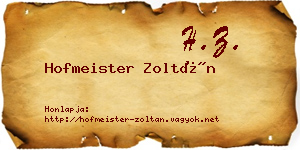 Hofmeister Zoltán névjegykártya