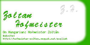 zoltan hofmeister business card