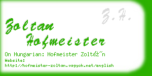 zoltan hofmeister business card